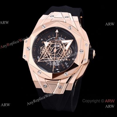 Japan Grade Hublot Sang Bleu II Chronograph Watch Rose Gold Case